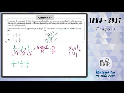 IFRJ - 2017 - QUESTÃO 13 - FRAÇÕES