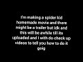 Making A Spider Kid Movie Homemade