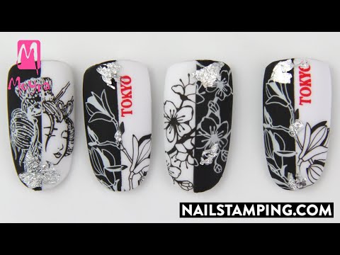 Stamping nail art inspired by Japan (nailstamping.com)