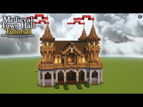 Minecraft How to Build a Medieval Town Hall (Tutorial)