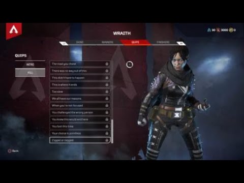 Apex Legends - All Wraith Quips - YouTube