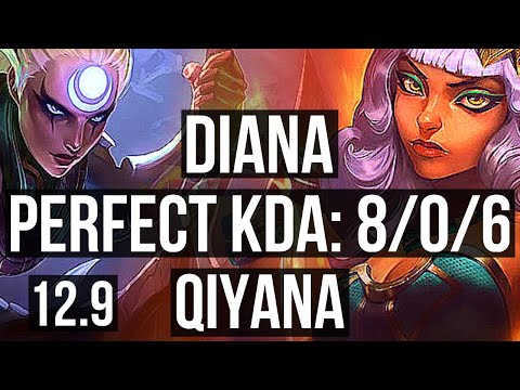 DIANA vs QIYANA (JNG) | 8/0/6, 1500+ games, 1.7M mastery, Legendary | EUW Grandmaster | 12.9