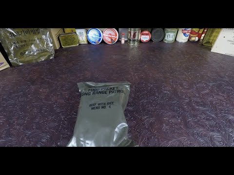 RARE MRE Review 1979  Food Packet Long Range Patrol Ration