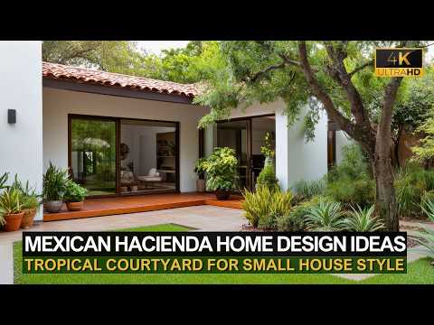 Mexican Hacienda Home with Tropical Courtyard for Small House Style