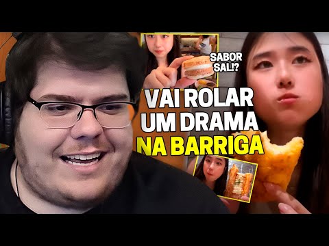 CASIMIRO REAGE: PRISCILA JU COME TUDO EM MYONGDONG - COMIDA DE RUA COREANA | Cortes do Casimito