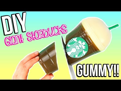 HOW TO MAKE A GIANT STARBUCKS GUMMY BOTTLE | DIY Giant Jelly Starbucks Cup!! Video