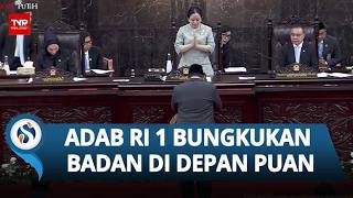 Sikap Hormat Prabowo ke Puan, Hentikan Langkah & Bungkukkan Badan sebelum Pidato di Rapat DPR