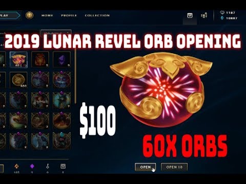 League of Legend $100 Lunar Revel 60x Orb Opening/Reroll