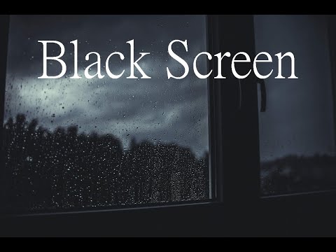 Regen gegen Fensterscheibe mit Gewitter 2 Stunden, Black Screen