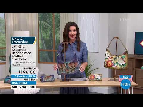 Anuschka Handbemalte schmale Hobo aus Leder