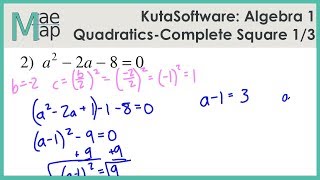 KutaSoftware: Algebra 1- Solving Quadratics By Completing The Square Part 1