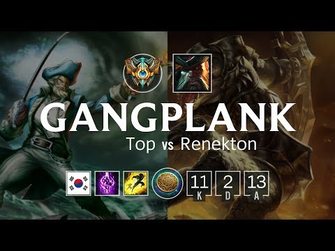 Gangplank Top vs Renekton - KR Challenger Patch 8.7