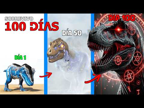 SOBREVIVO como PEQUEÑO TIRANOSAURIO 100 DÍAS en ARK HARDCORE! evoluciono a DINOSAURIO DIOS de CAOS