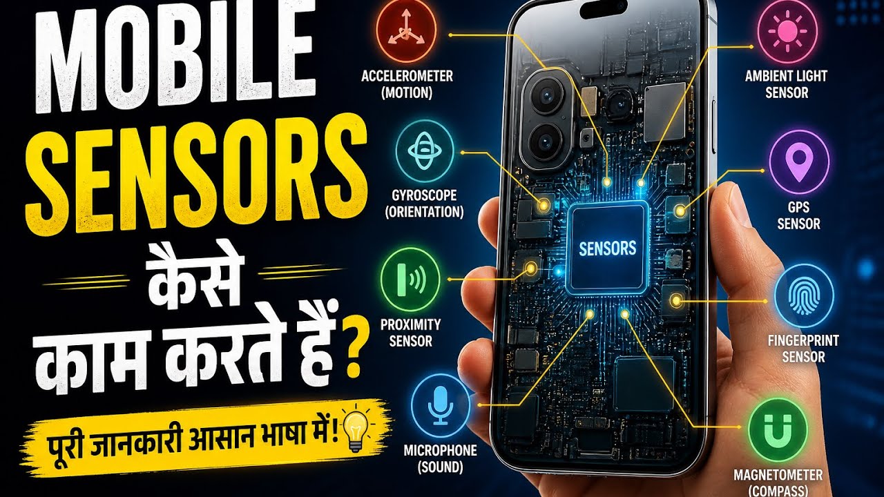 Mobile Sensors Explained Easily 😱 | Hindi + Working + Diagram
