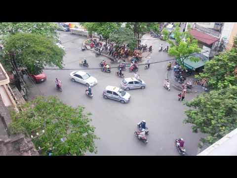 Crazy Street Traffic In Hanoi Vietnam