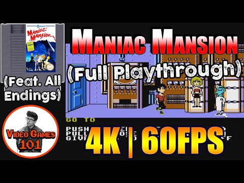Maniac Mansion (NES) | All Endings Playthrough | 4K 60FPS | Video Games 101