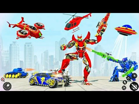🤖Dino Robot car Game:Flying🤖 Robot Transforming Game🚘🤖