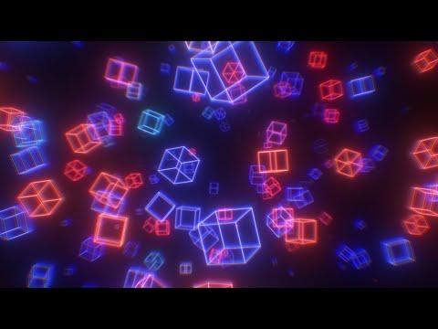 Ultraviolet 3D Neon Laser Cubes and Retro 80s Synthwave Glow Lights 4K 60fps Wallpaper Background