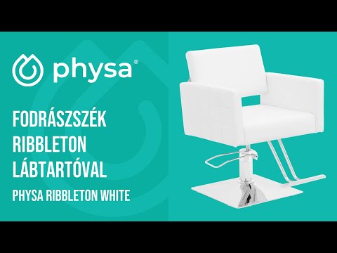 Videó - Fodrászszék Ribbleton lábtartóval - ülésmagasság: 45–55 cm - max. 150 kg - fehér