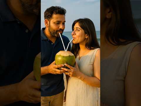 "Rohit aur Ritika ka Romantic Coconut Moment 🌴❤️ | Goa Beach Vibes #Shorts"#cricketlovers #love