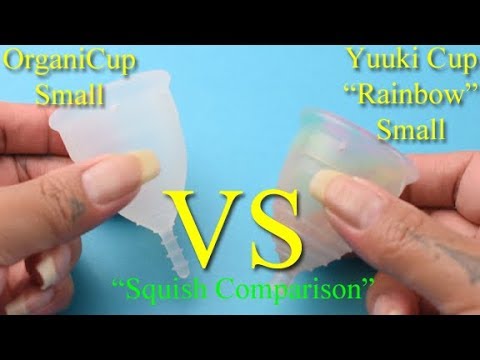 OrganiCup vs Yuuki Cup Rainbow SM -  Menstrual Cup Squish