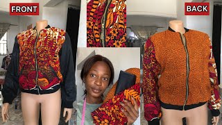 Sew Along with Me!🤗 See how I made this Cute reversible bomber jacket/Sewing Vlog #abujatailor