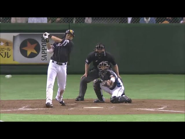 5回表 ホークス・柳田 打撃でも貢献!! 同点タイムリーヒット!!2014/4/22 F-H
