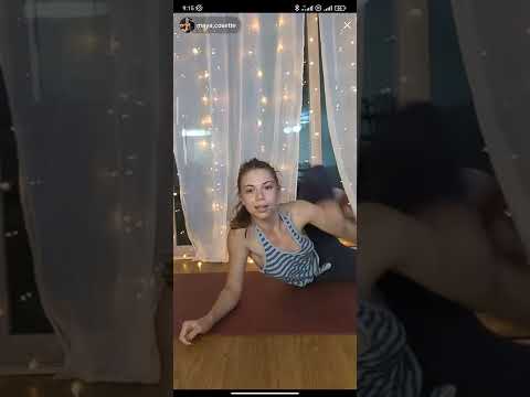 braless yoga on Tik Tok live