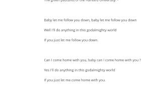 Bryan Ferry   Baby Let Me Follow You Down Şarkı Sözü