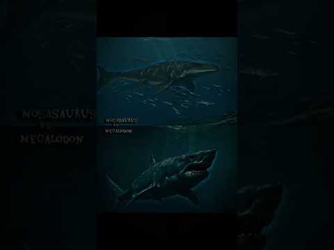 Mosasaurus vs Megalodon                                           #prehistoric #short