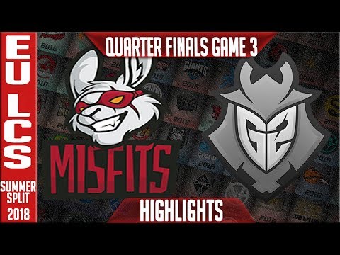 MSF vs G2 Highlights Game 3 | EU LCS Playoffs Quarter-final Summer 2018 | Misfits vs G2 Esports