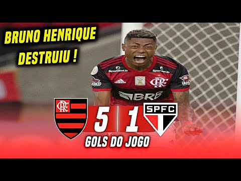 FLAMENGO 5 x 1 SAO PAULO | GOLS DO JOGO |  BRUNO HENRIQUE FEZ HAT-TRICK