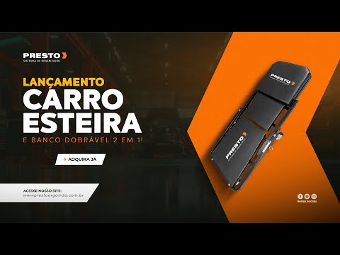 Carro Esteira e Banco Dobrável para Mecânico 2 em 1 150 Kg PRESTO-96081 - Vídeo