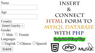 Insert HTML Form to MySQL Database With PHP In Easy Way | PHP for Beginners
