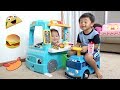 Food Truck Play Kitchen Cooking And Serving Hot Dogs Burgers Pizza And Pretend Foods