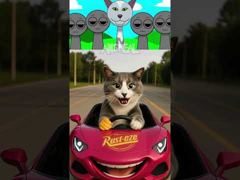 Incredibox Sprunki OC - Laughing Cat Ride Car In Real Life!