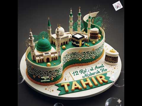 🎂Tahir Name Eid Milad un Nabi Cakes design #viral #trending #shorts #tiktok #usa #uk #india #2025