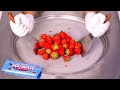 Feastables Meets Strawberries INSANELY Satisfying Ice Cream Rolls ASMR