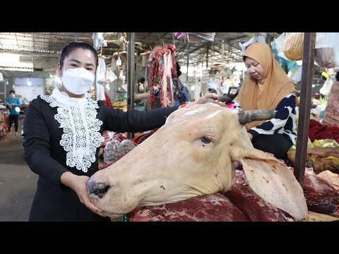 Market show, Buy cow head for cooking / Yummy food cooking / Countryside life TV