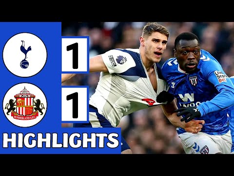 Tottenham vs Sunderland 1-1 highlights | Brobbey Equalizer for Sunderland