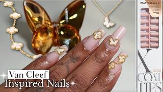 Van Cleef Inspired Bare Nails 🦋✨ BTARTBOX Bare Series | Elegant Butterfly & Clover Design