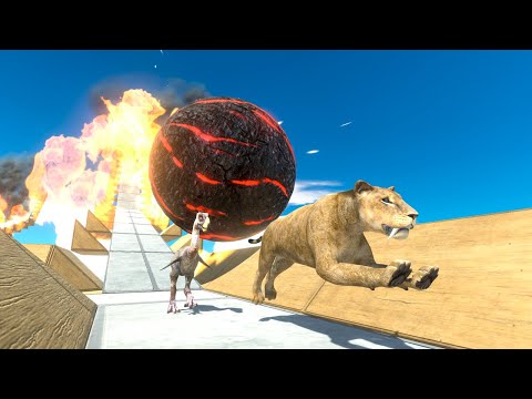 Run and Escape on Fireballs Way - Animal Revolt Battle Simulator
