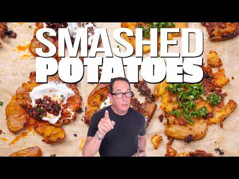 CRISPY GARLIC SMASHED POTATOES (THE PERFECT SIDE DISH!) | SAM THE COOKING GUY