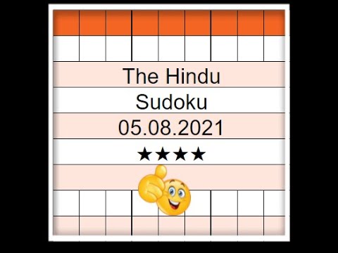 The Hindu Sudoku 4 Star Step by Step Solution | 05.08.2021 Difficulty Level ★★★★