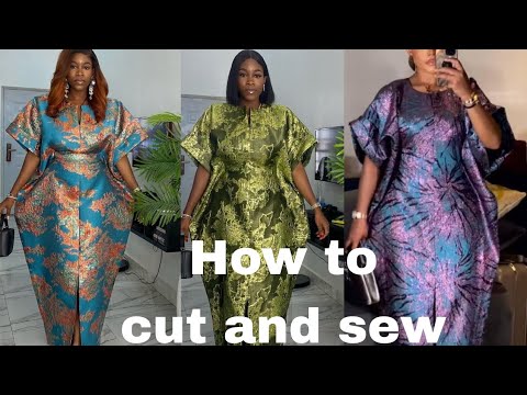 How to cut and sew this stylish BUBU KAFTAN style dress/ front slit bubu gown tutorial