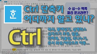 [한글]Ctrl 단축키: 복사, 붙여넣기, 실행취소, 다시 실행, 글자 작게, 글자 크게, 밑줄, 글자 굵게, 진하게, 기울임, 쪽 나누기,  커서 최상단 이동, 화면 배율 조정