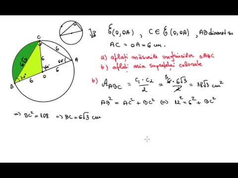 Cercul, aria sectorului - problema rezolvata (clasa a 8-a)