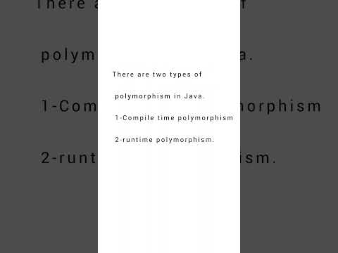 types of polymorphism in Java| types of polymorphism | java