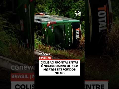 Colisão Frontal Entre Ônibus e Carro Deixa 2 Mørtøs e 13 Feridos Em Camapuã - MS