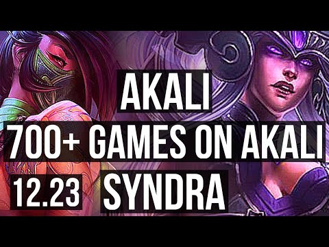 AKALI vs SYNDRA (MID) | 12/1/8, Legendary, 700+ games | KR Master | 12.23
